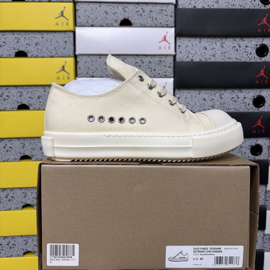Rick Owens Grommet Low White