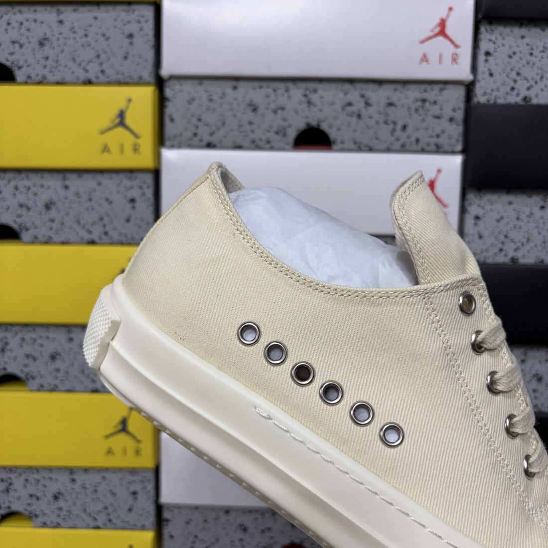 Rick Owens Grommet Low White