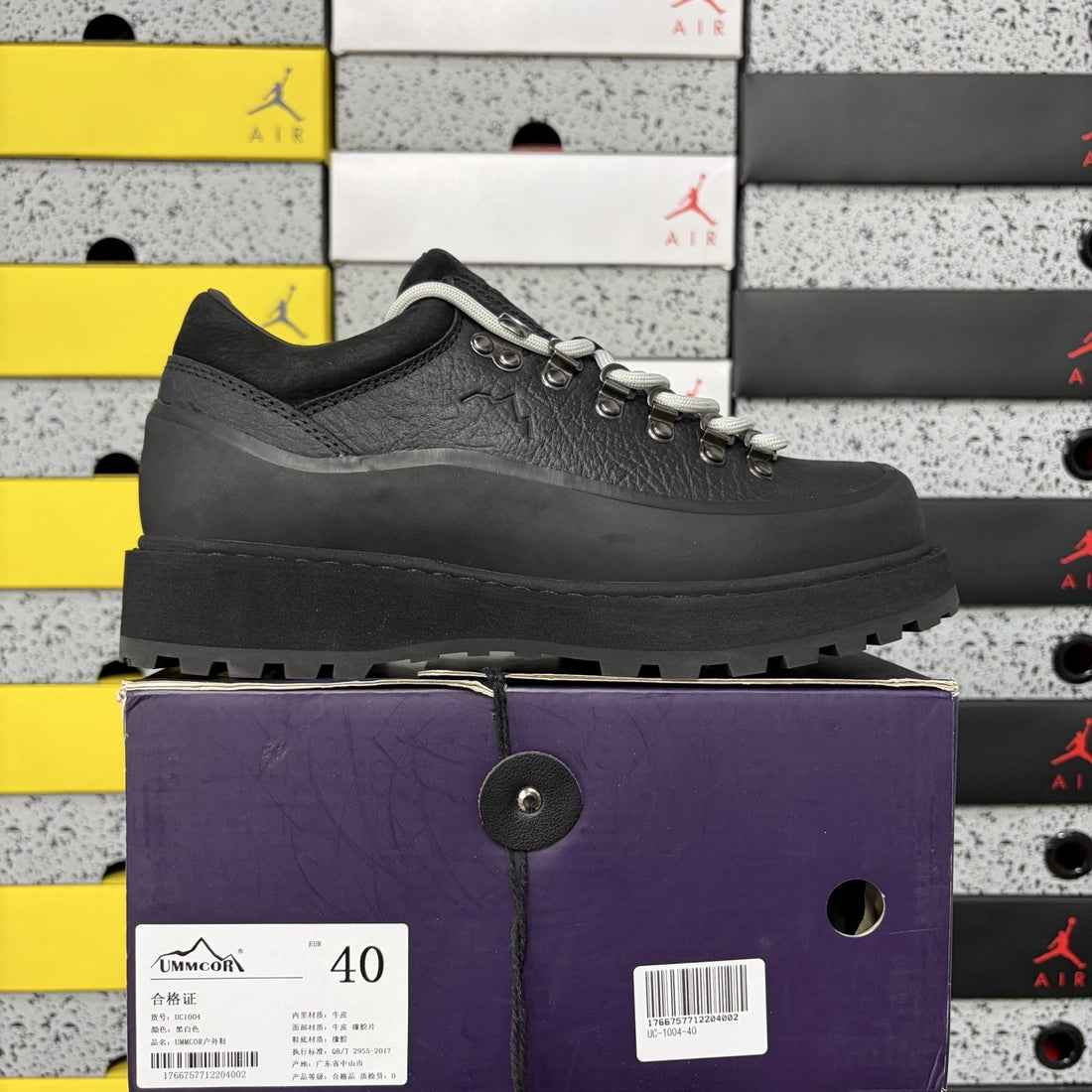 Rick Owens Hiking Low Black White