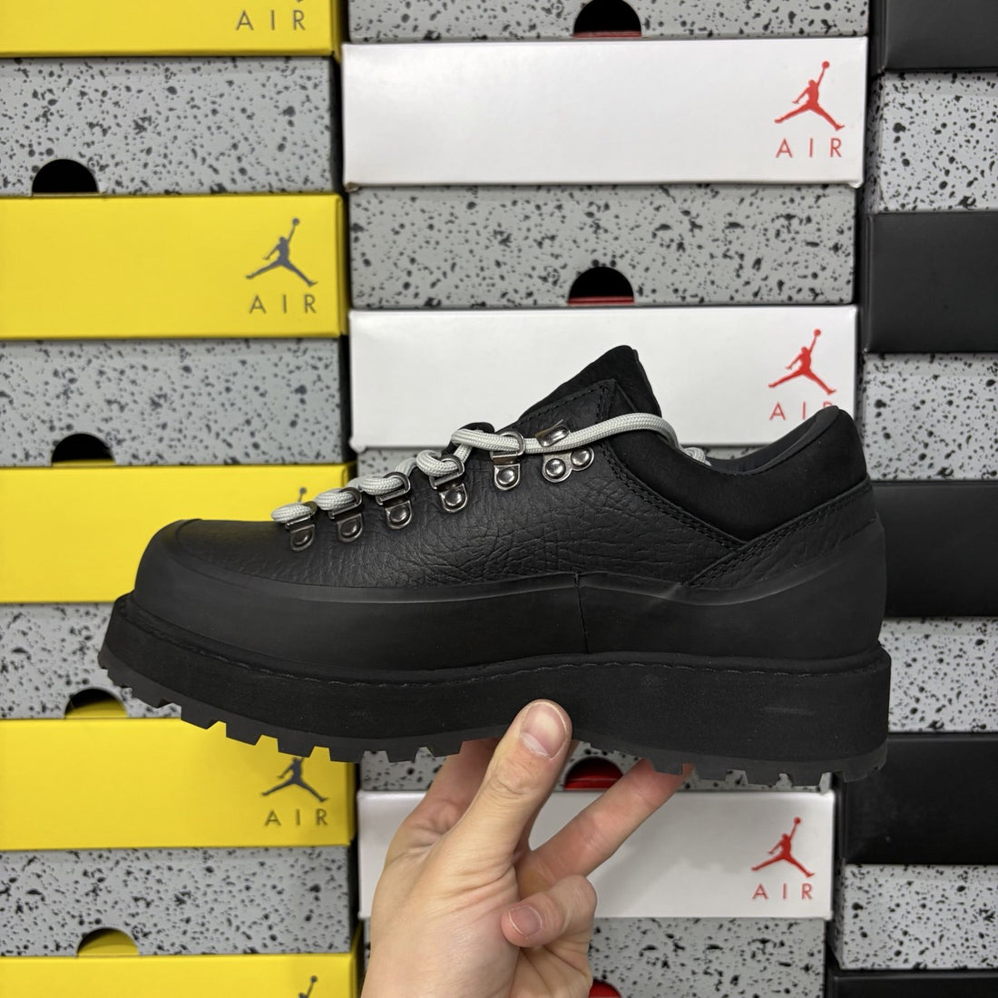 Rick Owens Hiking Low Black White