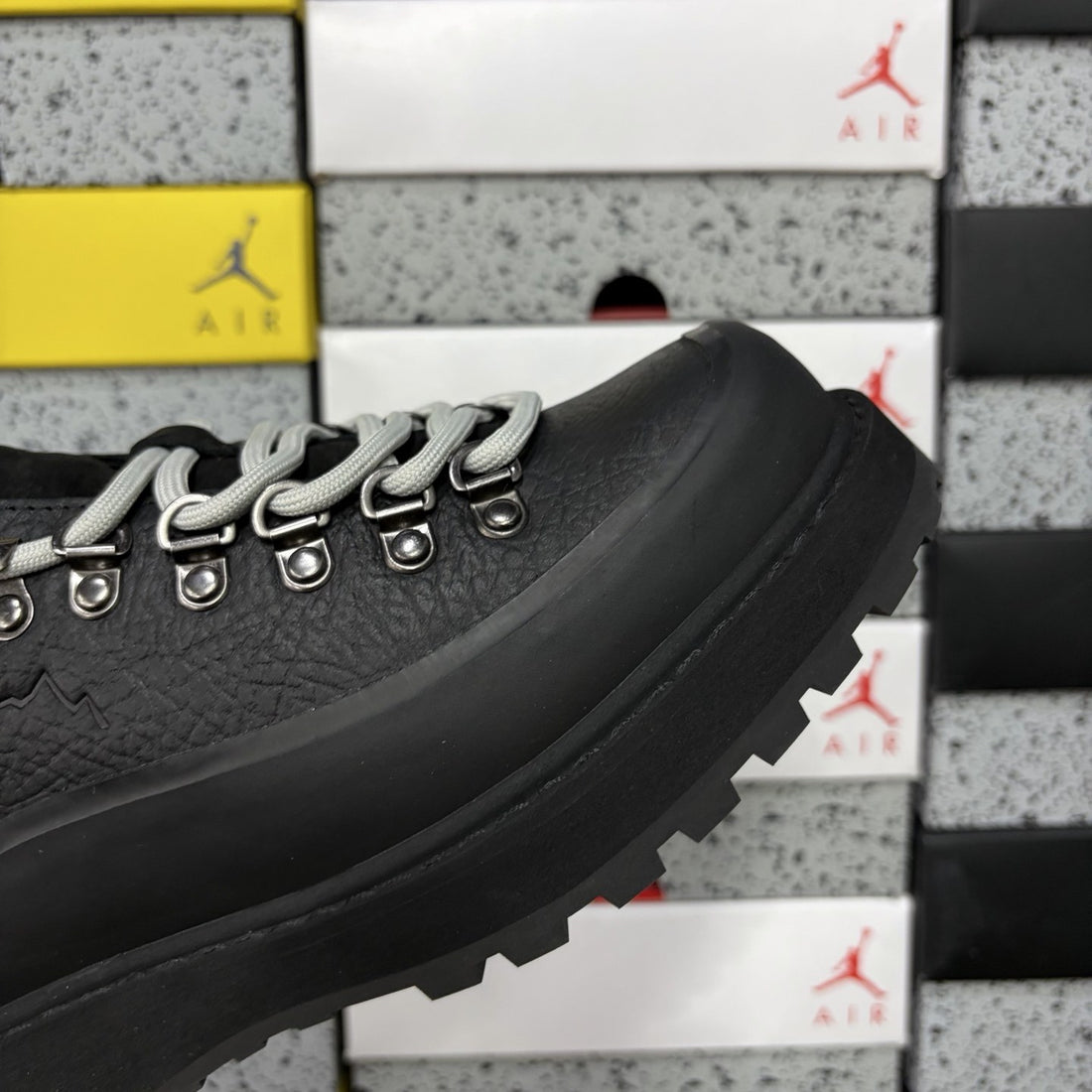 Rick Owens Hiking Low Black White