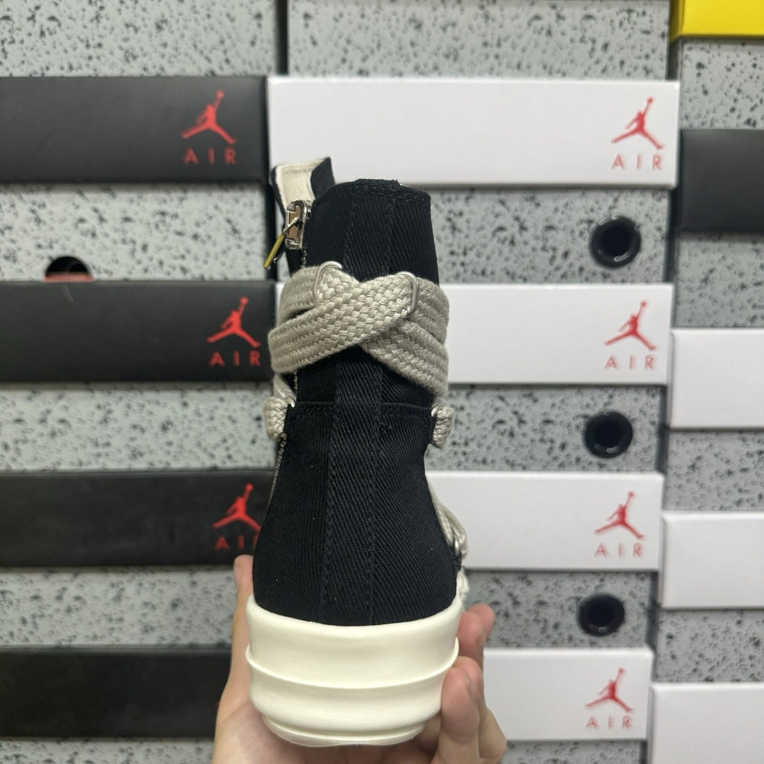 Rick Owens Jumbo Lace High Black Canvas