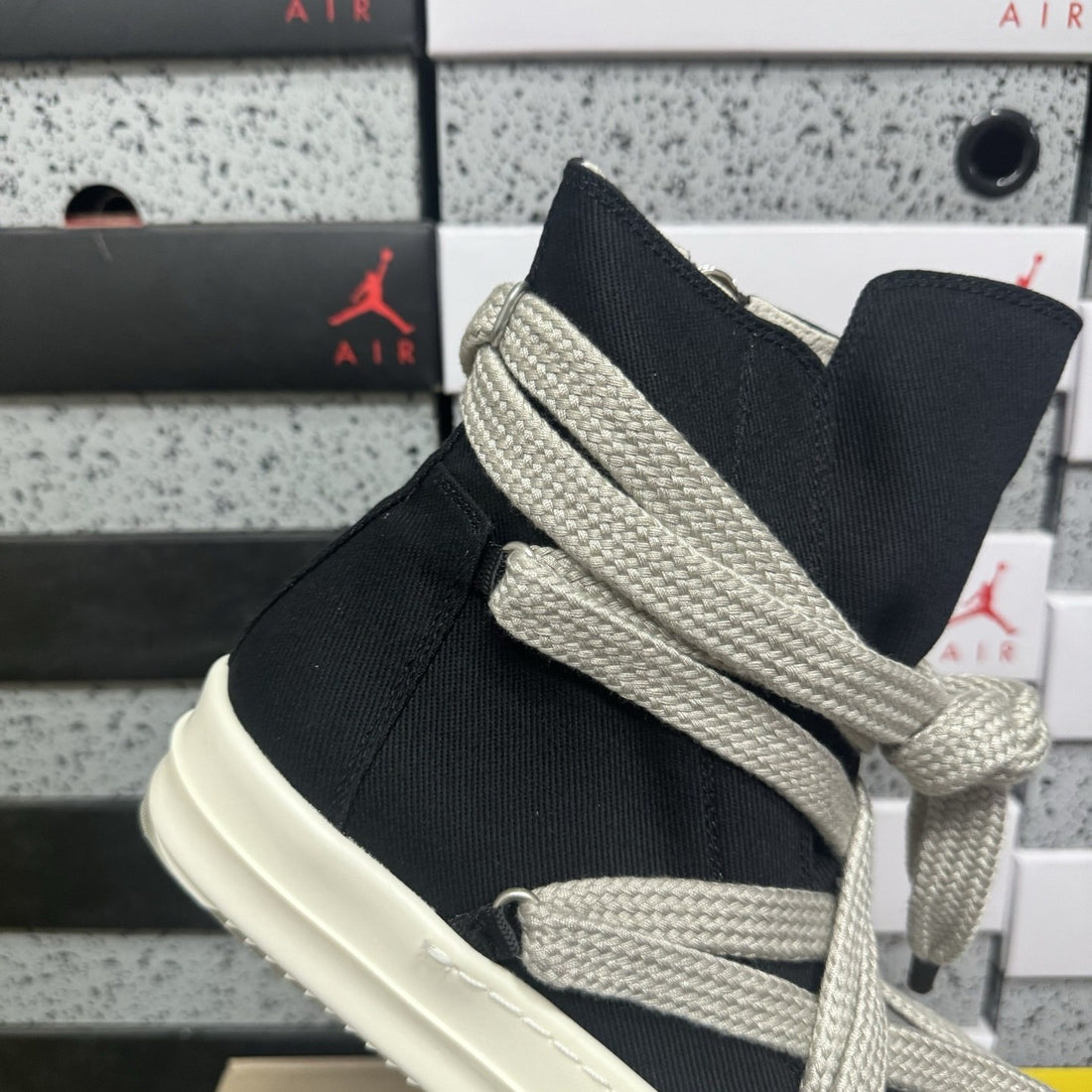 Rick Owens Jumbo Lace High Black Canvas