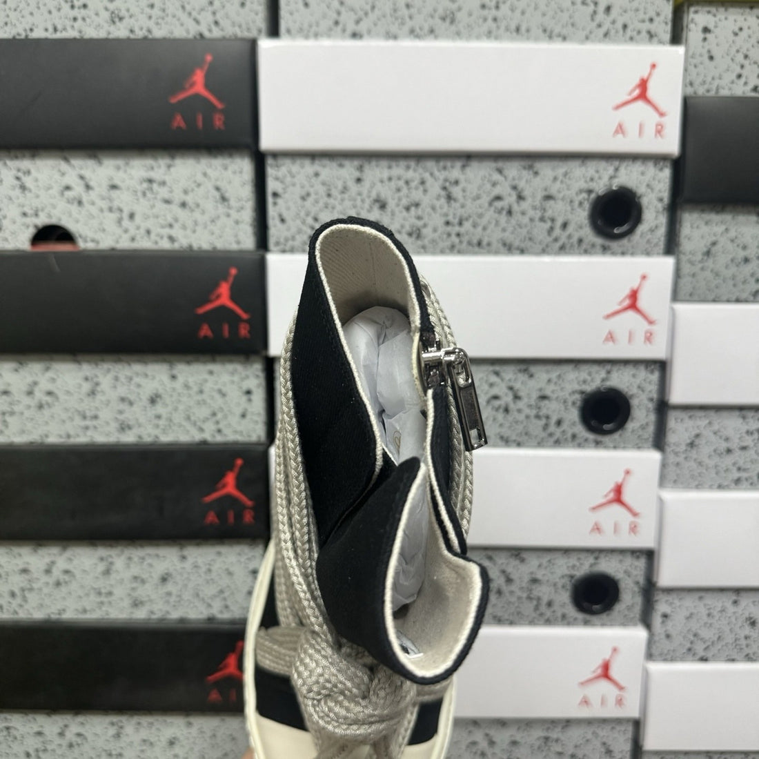 Rick Owens Jumbo Lace High Black Canvas