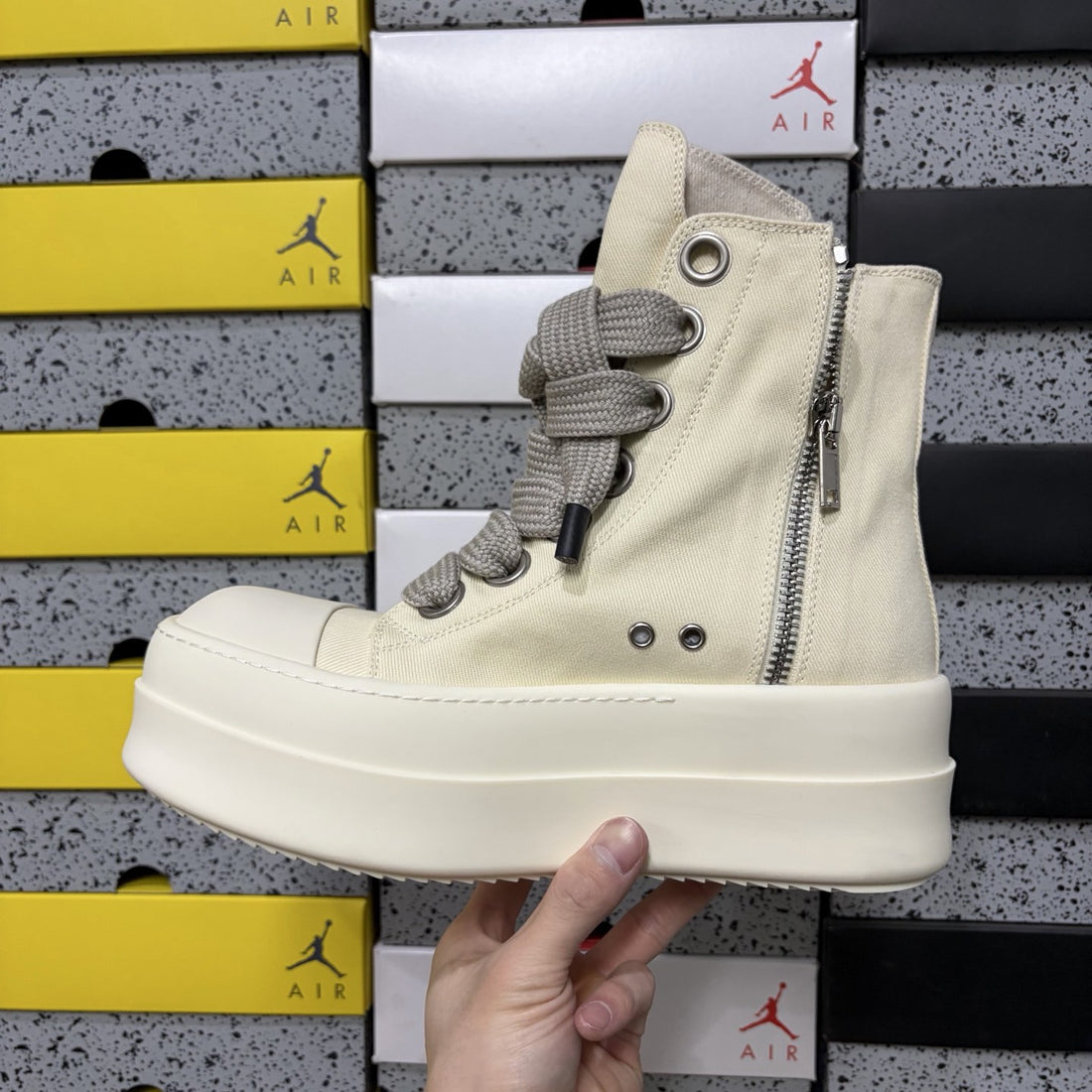 Rick Owens Jumbo Lace High White