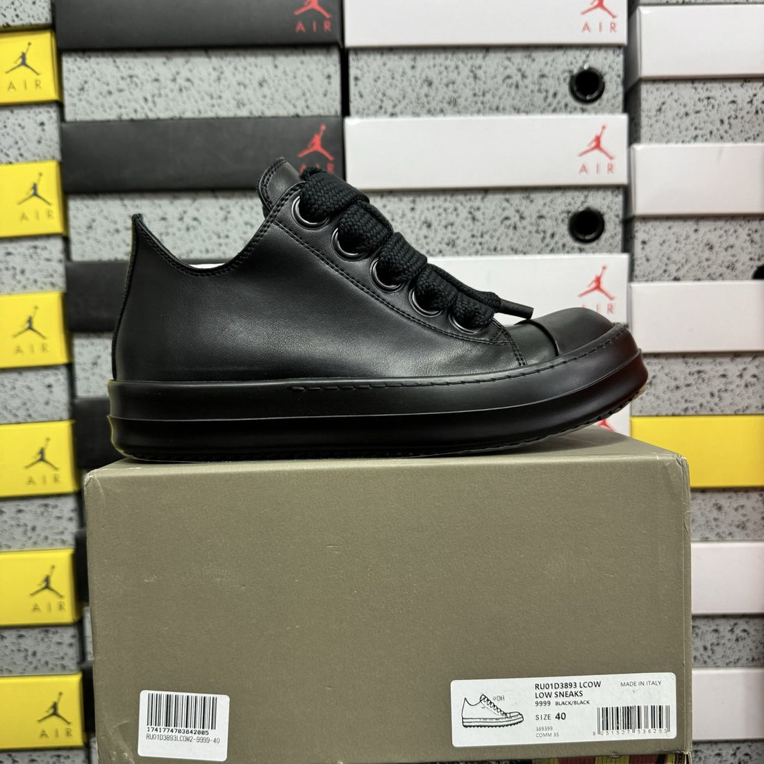 Rick Owens Jumbo Lace Low Black