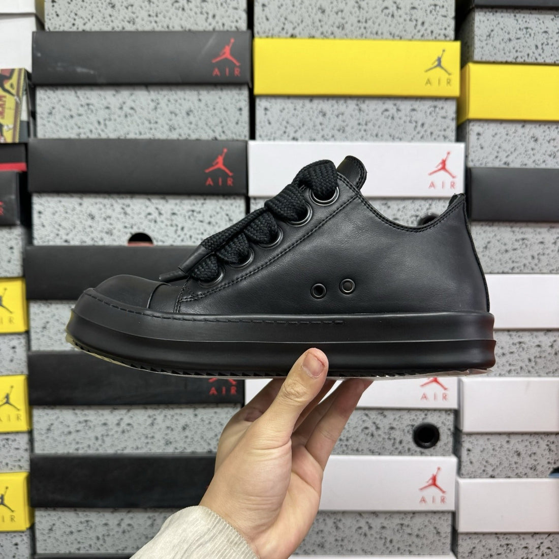 Rick Owens Jumbo Lace Low Black
