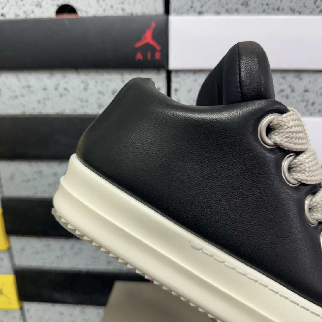 Rick Owens Jumbo Lace Low Black Leather