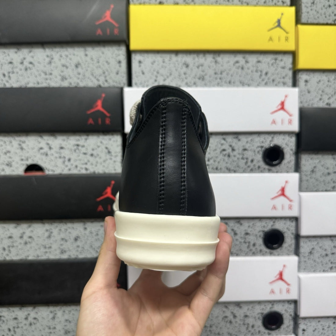 Rick Owens Jumbo Lace Low Black Suede Toe