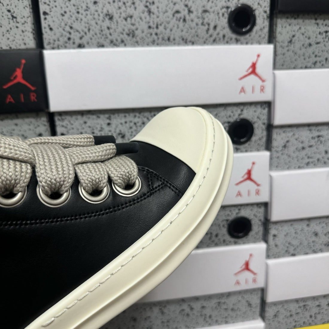 Rick Owens Jumbo Lace Low Black Suede Toe