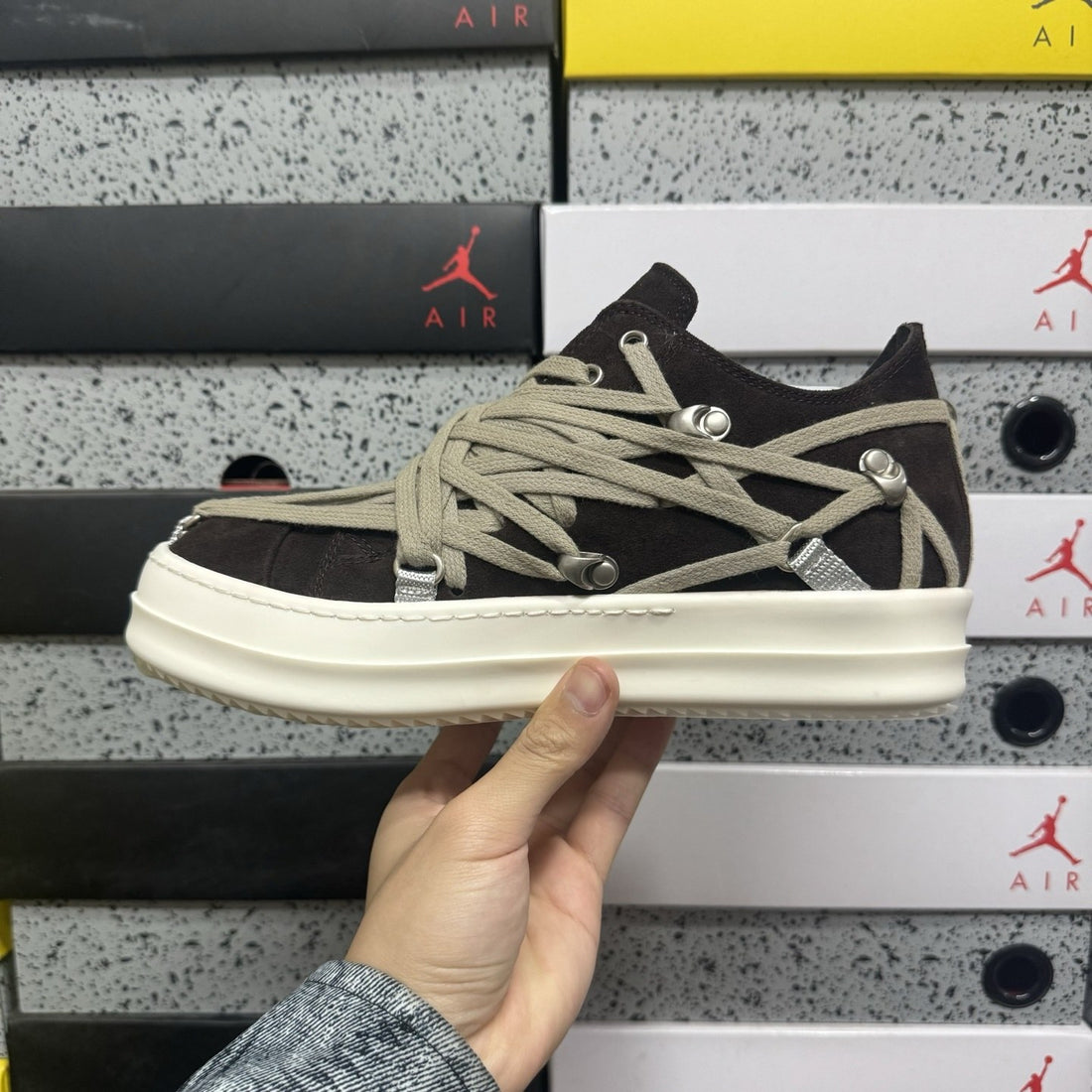 Rick Owens Mega Lace Low Black Canvas