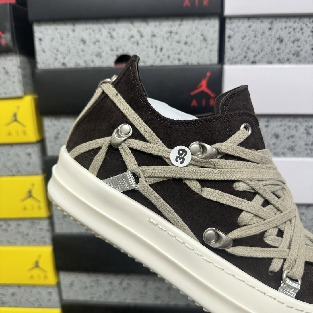 Rick Owens Mega Lace Low Black Canvas