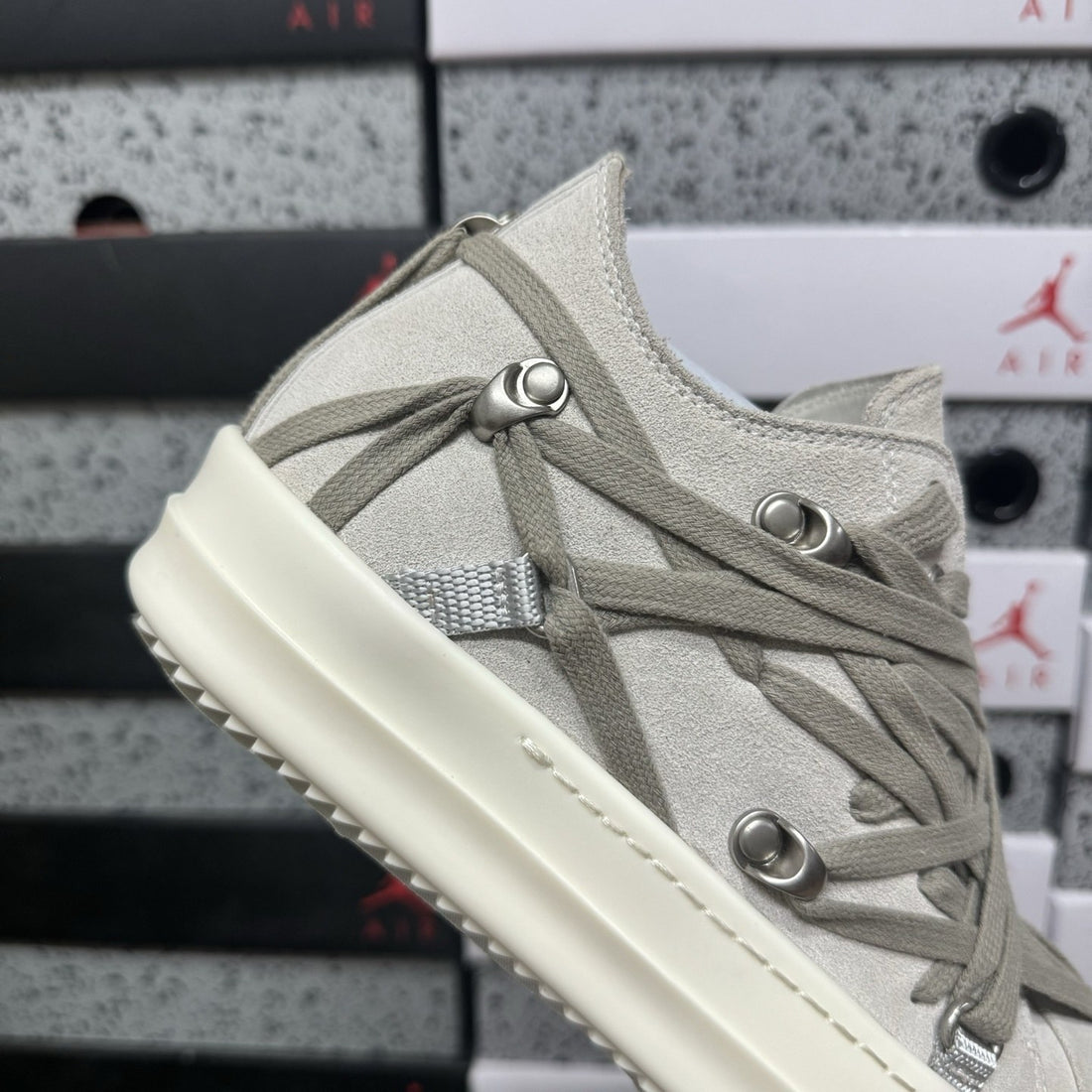 Rick Owens Mega Lace Low Oyster