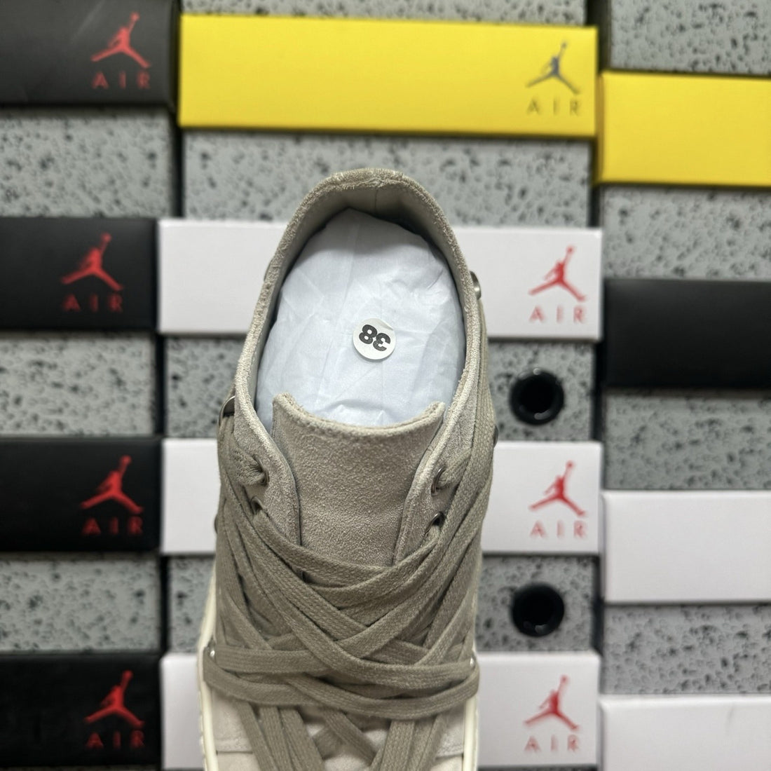 Rick Owens Mega Lace Low Oyster