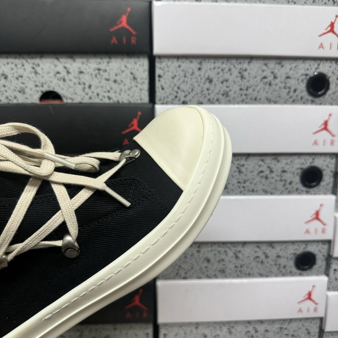 Rick Owens Megalace High Black Canvas