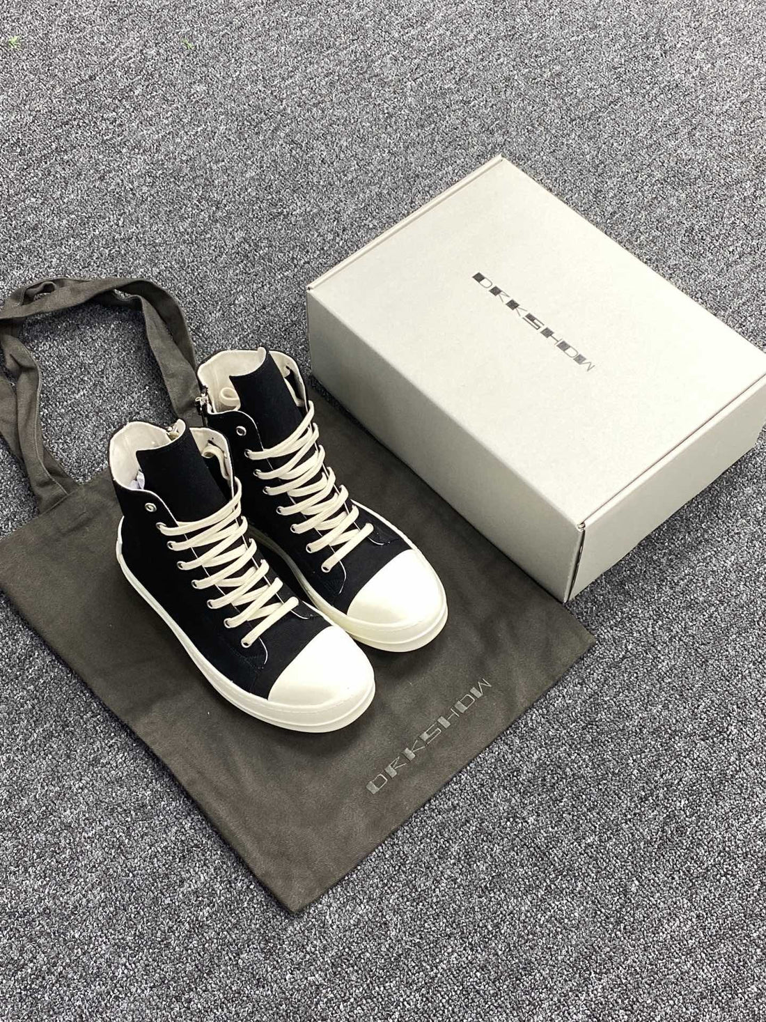 Rick Owens Ramones High Black Canvas Classic