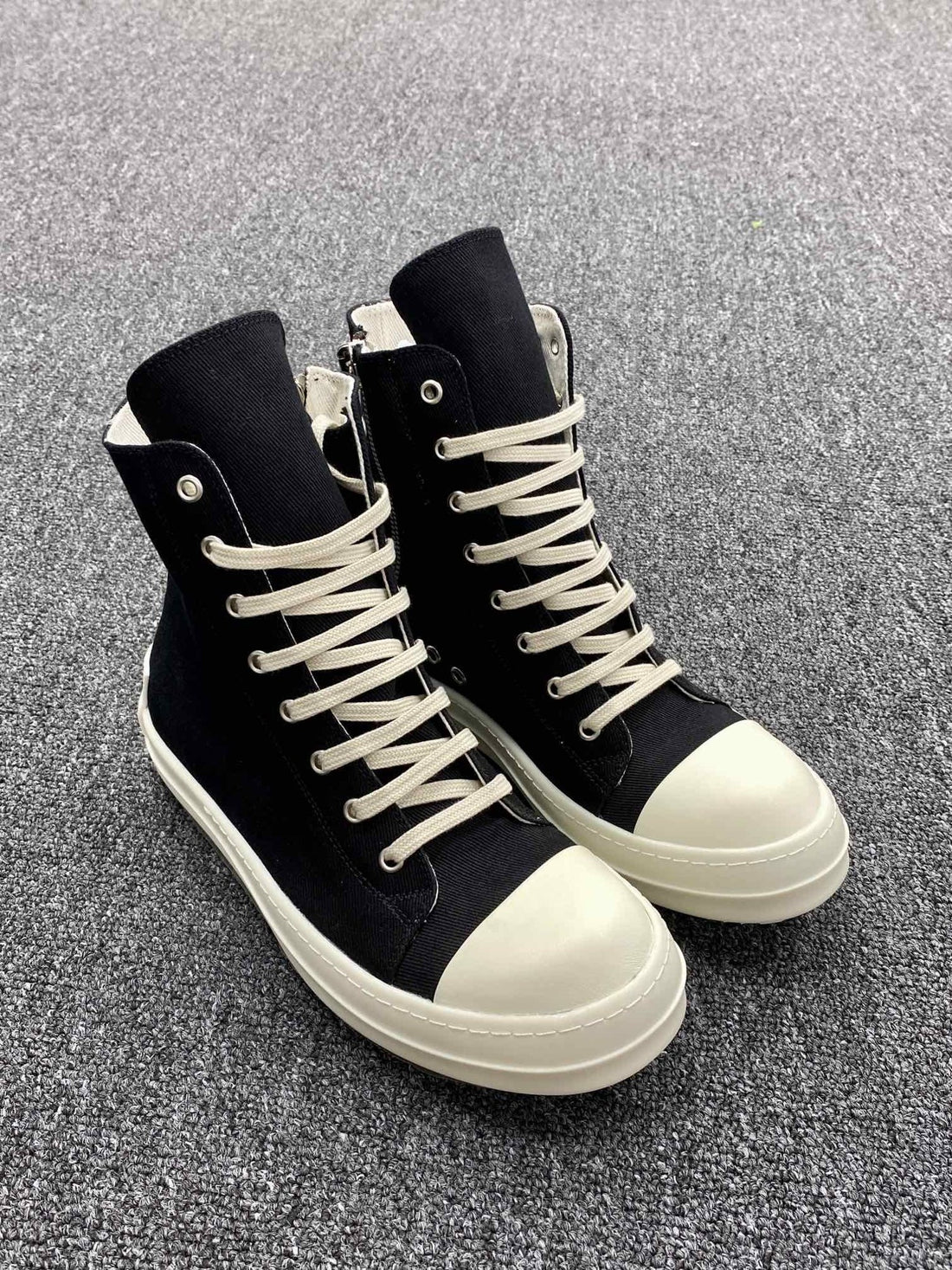Rick Owens Ramones High Black Canvas Classic