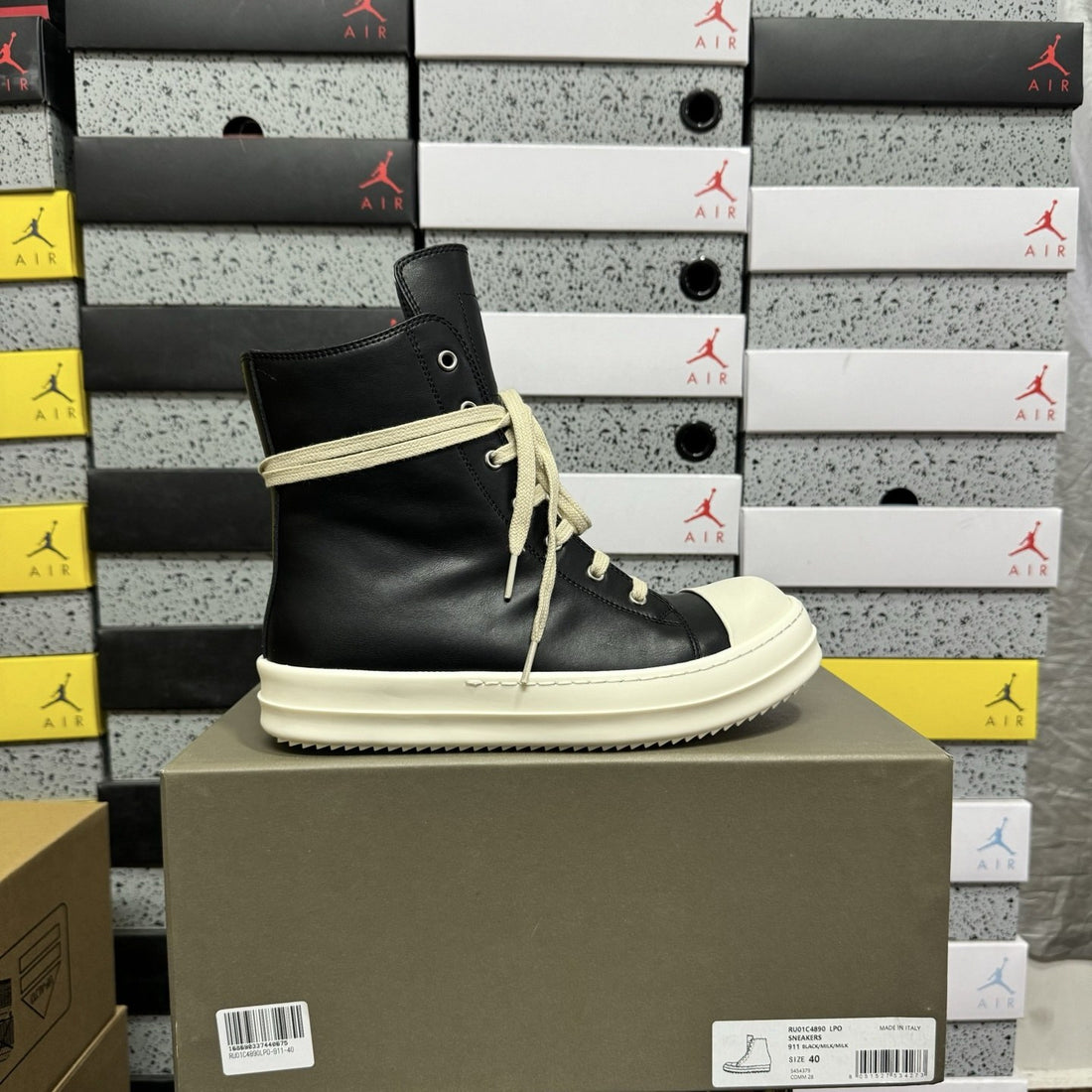 Rick Owens Ramones High Black Leather