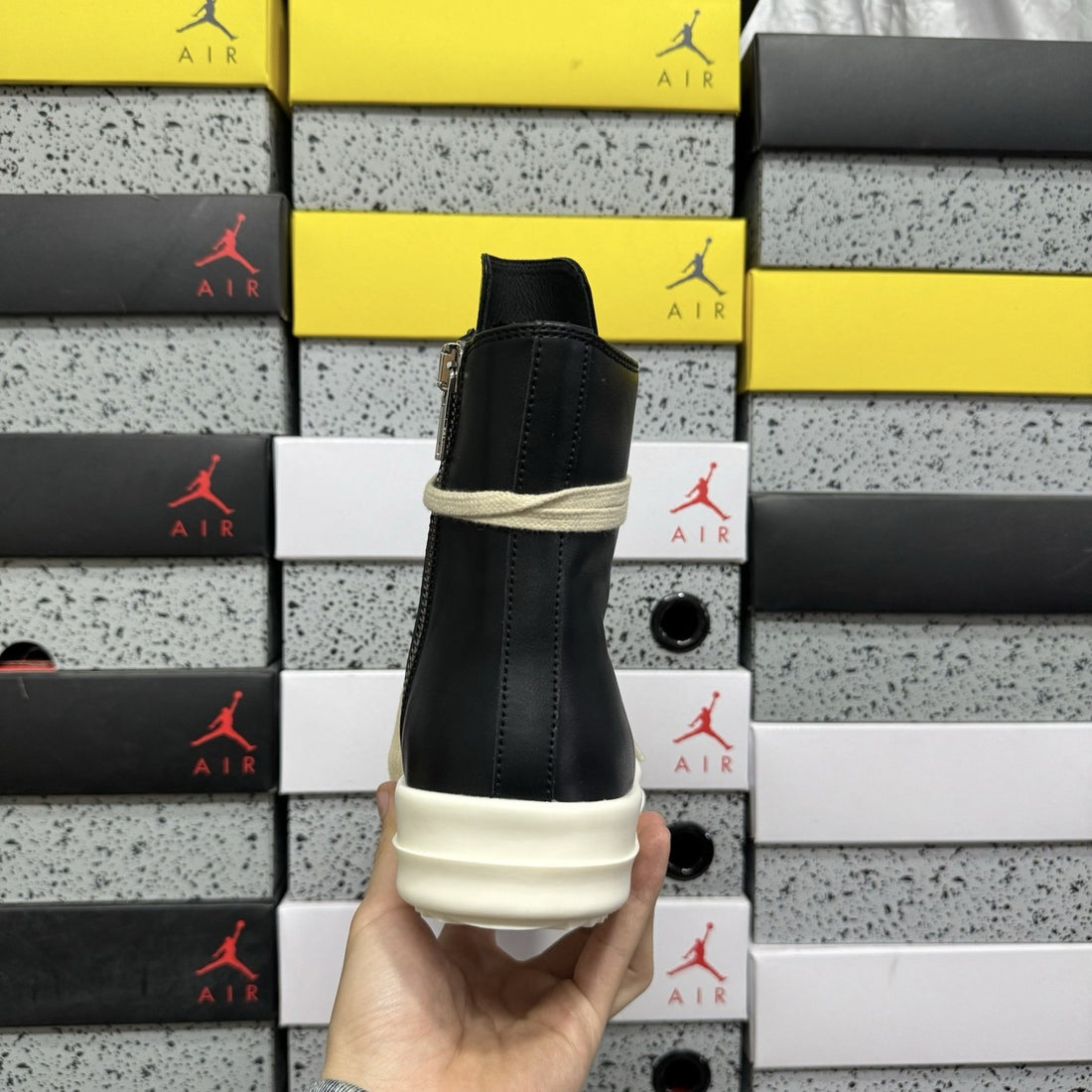 Rick Owens Ramones High Black Leather