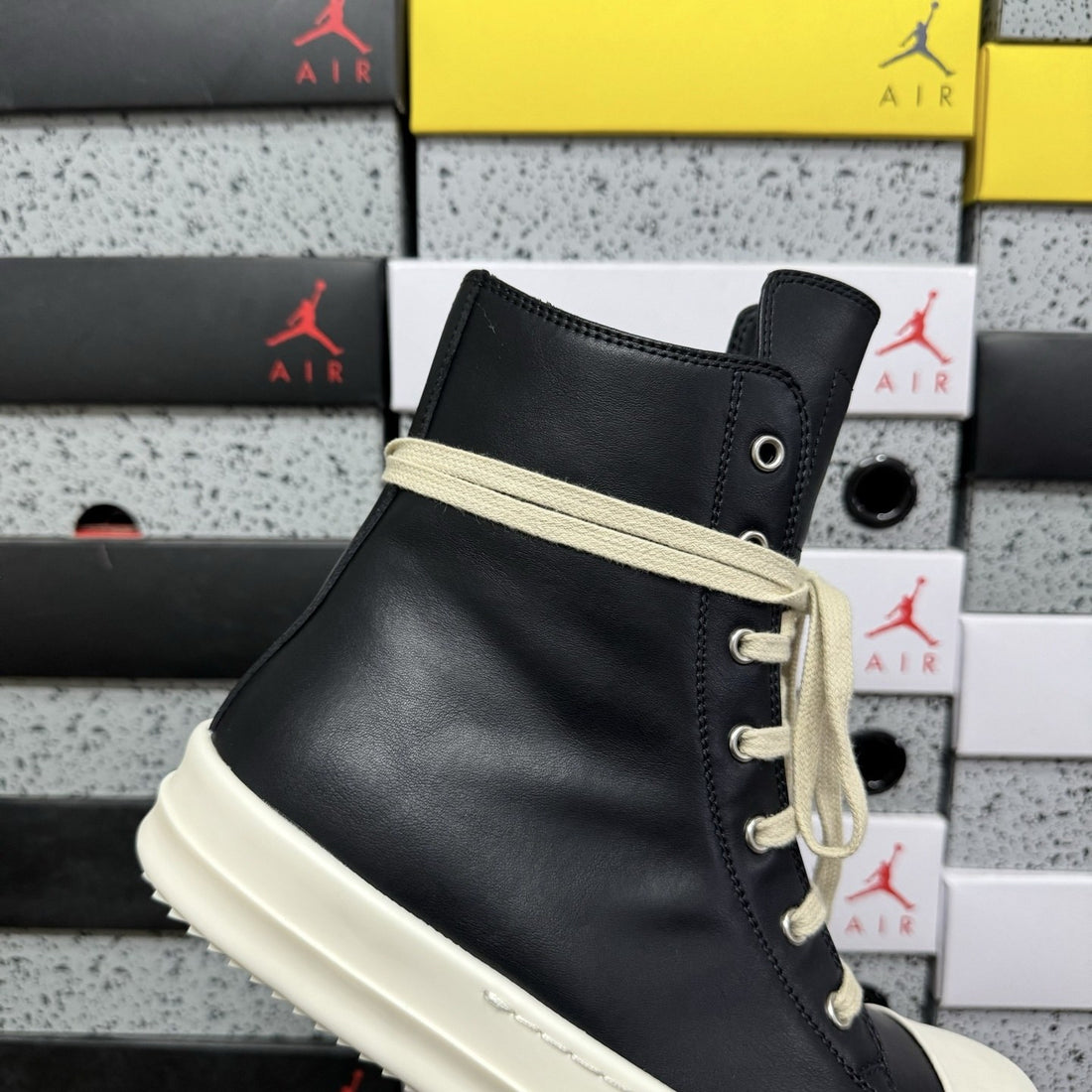 Rick Owens Ramones High Black Leather