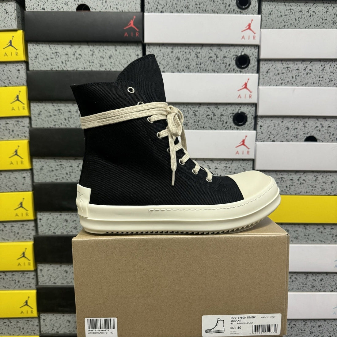Rick Owens Ramones High Canvas Black