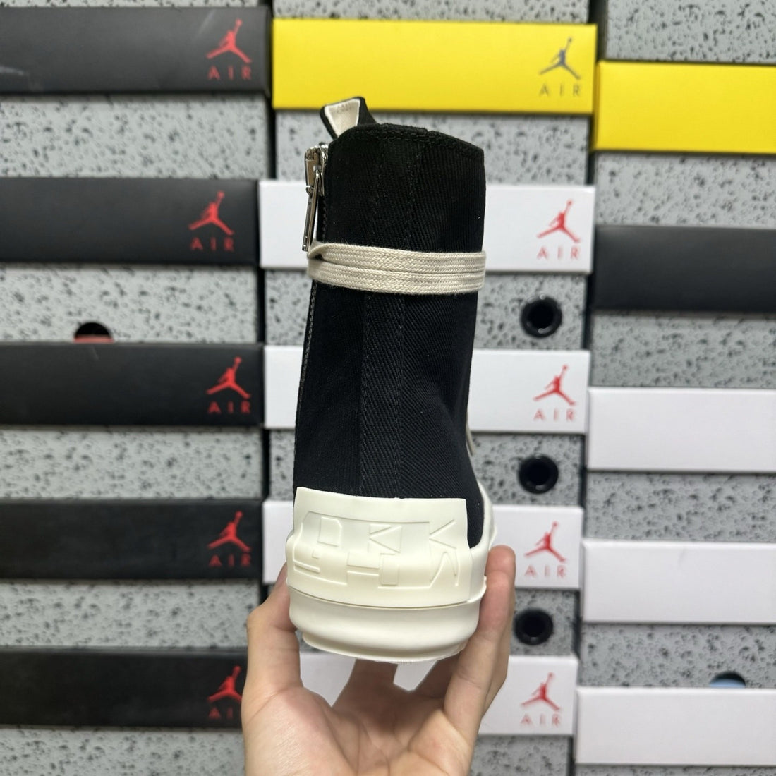 Rick Owens Ramones High Canvas Black