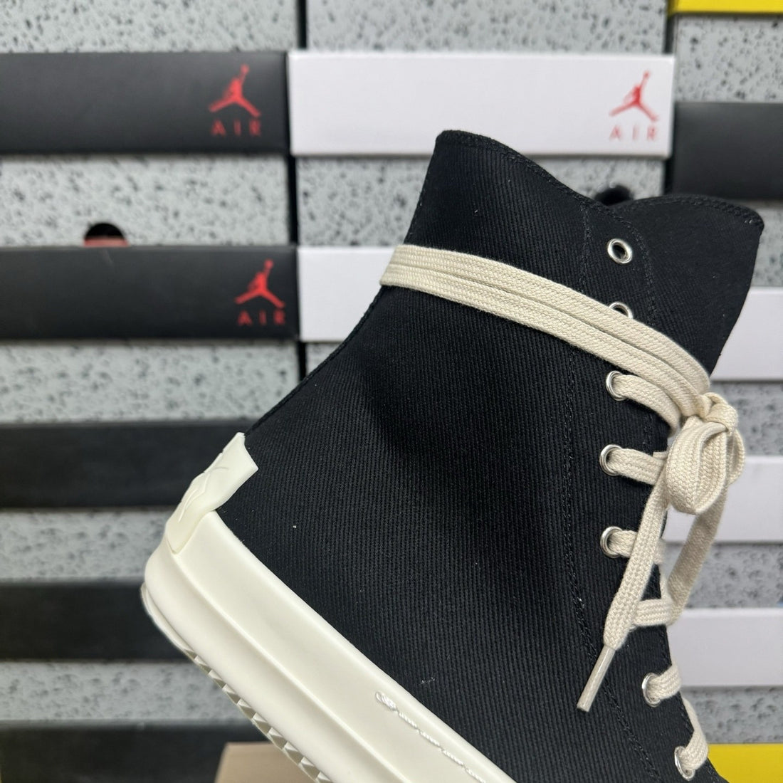 Rick Owens Ramones High Canvas Black