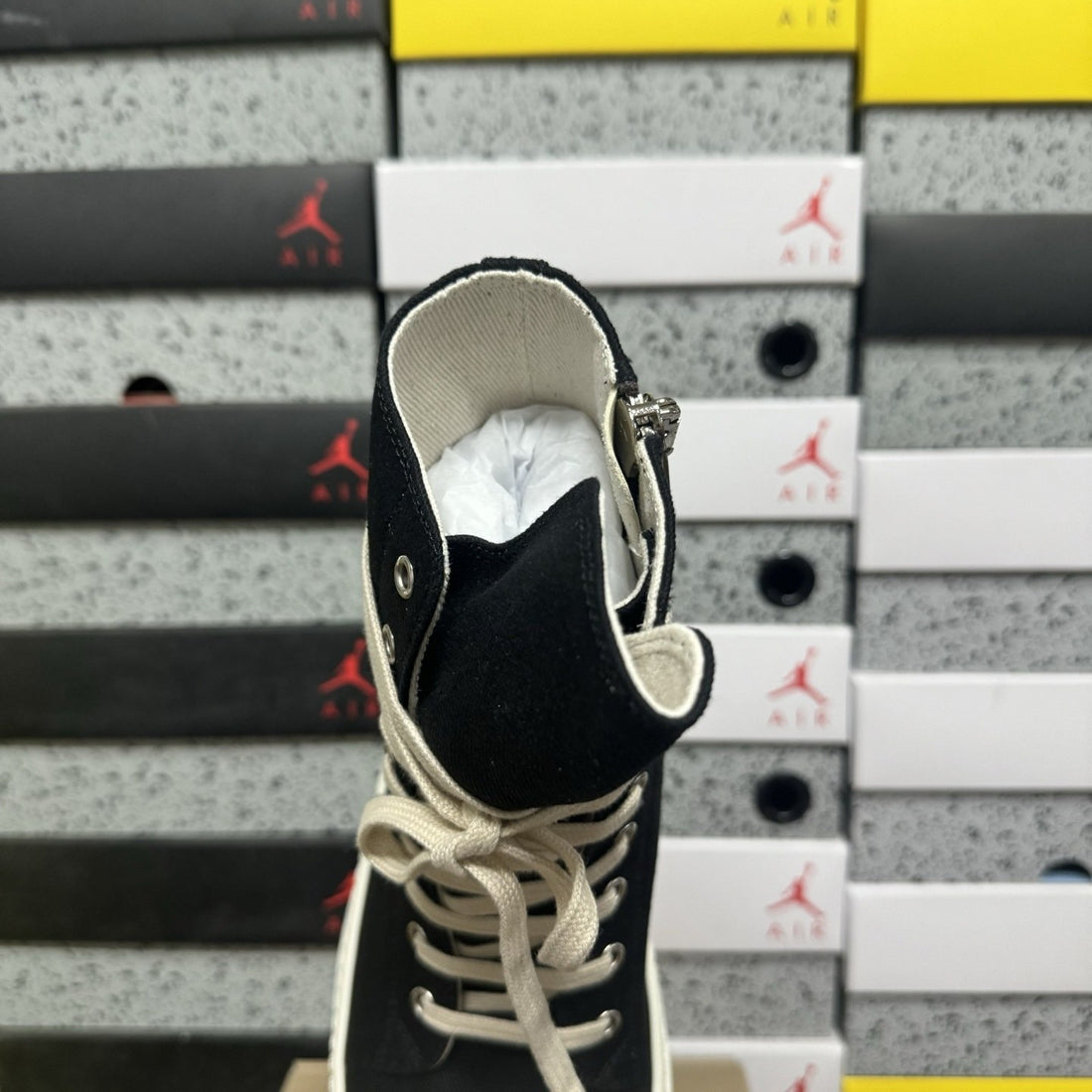 Rick Owens Ramones High Canvas Black