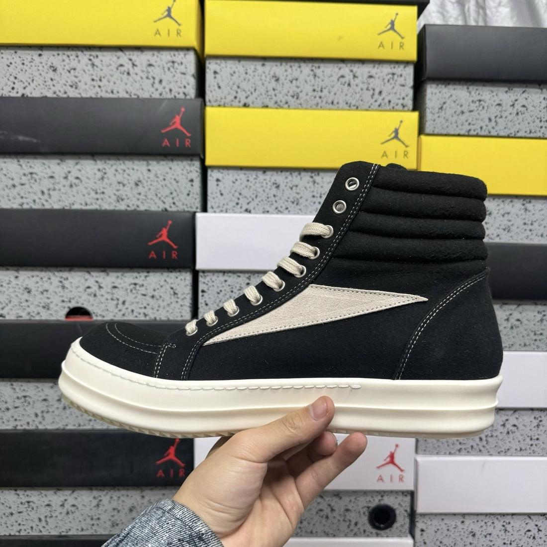 Rick Owens Ramones High Canvas Vans Black