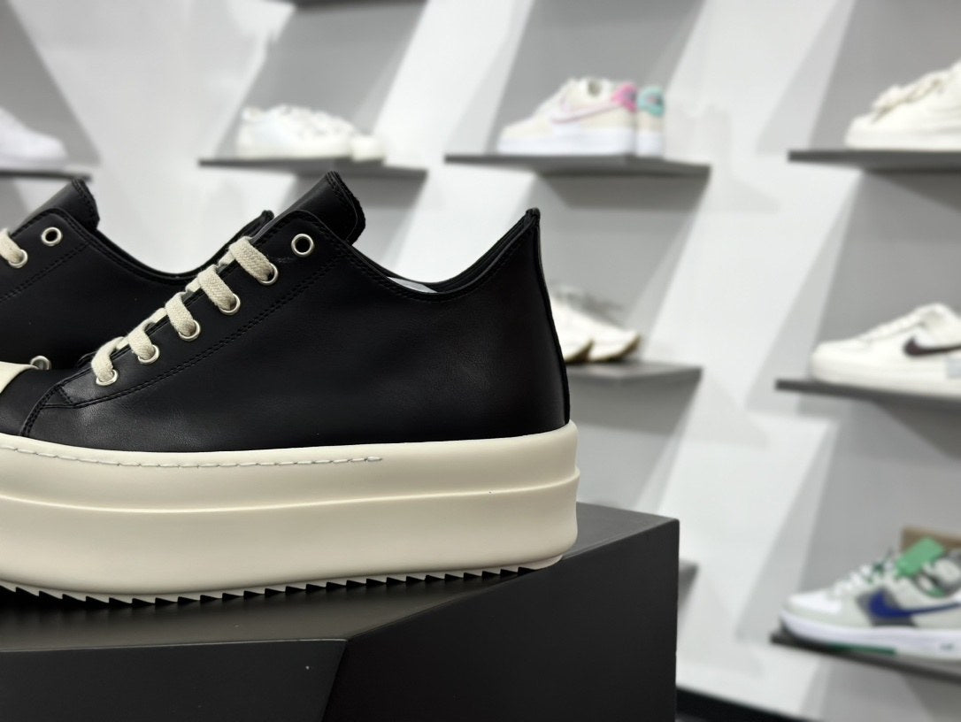 Rick Owens Ramones Low Black Canvas Chunky