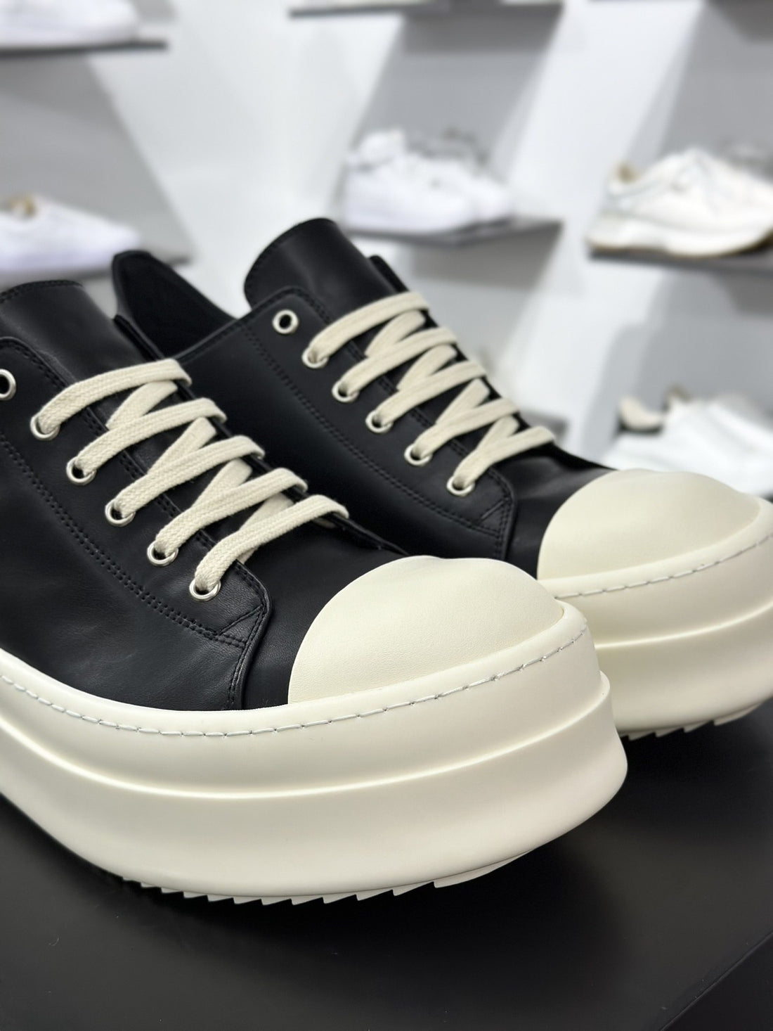 Rick Owens Ramones Low Black Canvas Chunky