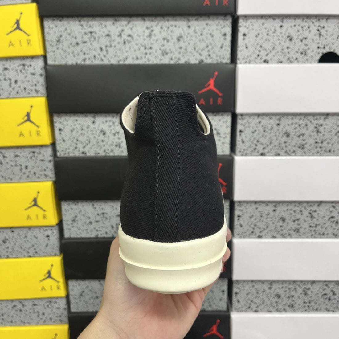 Rick Owens Ramones Low Black Canvas Plain