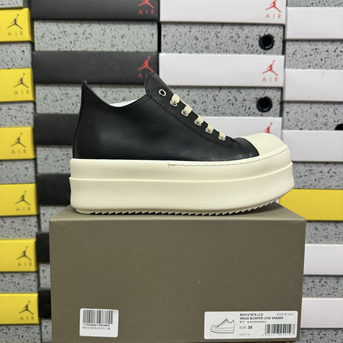 Rick Owens Ramones Low Black Leather