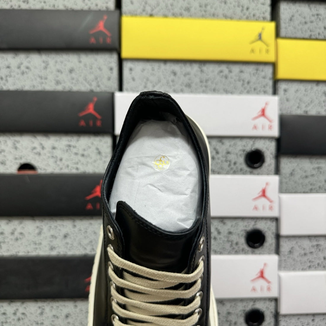 Rick Owens Ramones Low Black Leather
