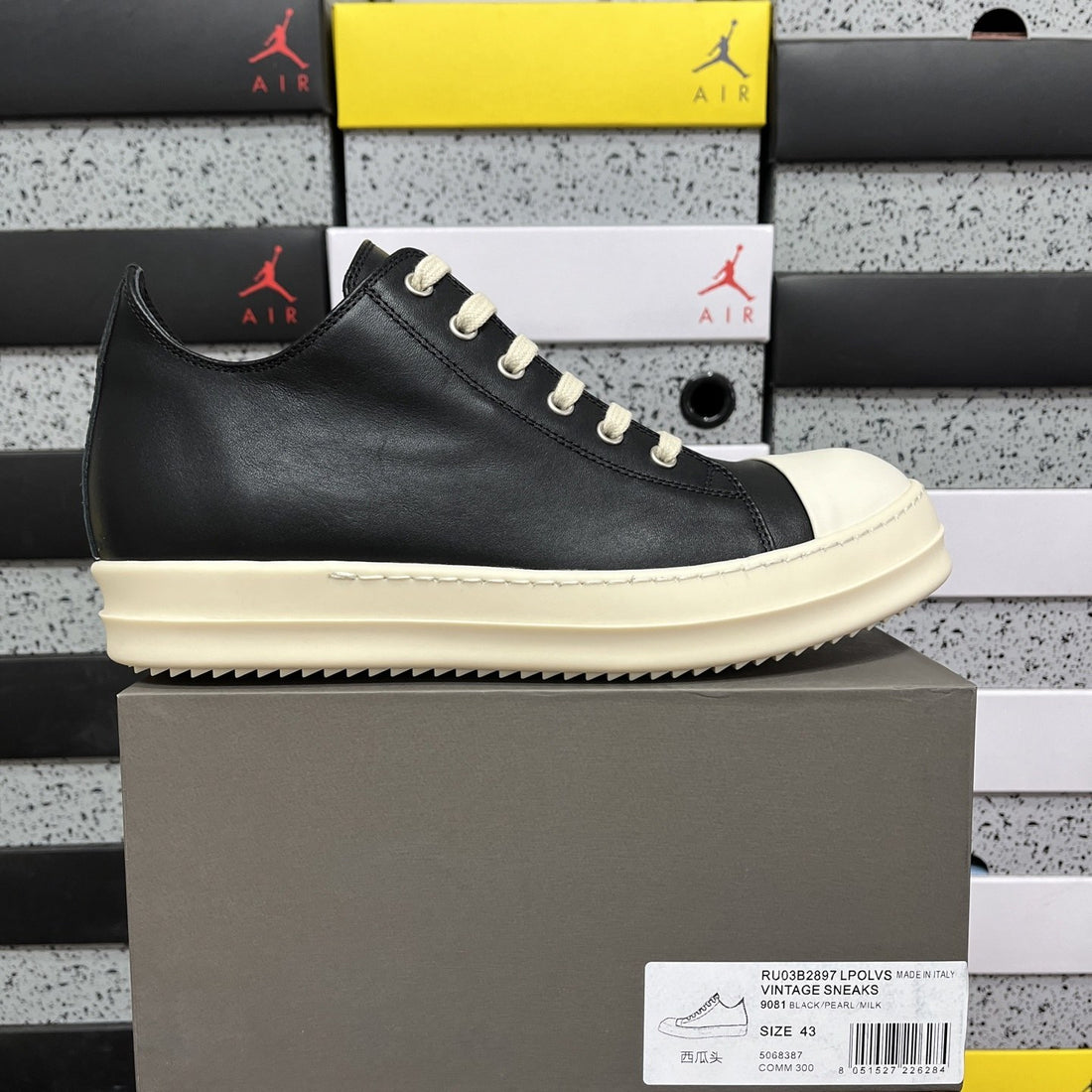 Rick Owens Ramones Low Black Soft Leather