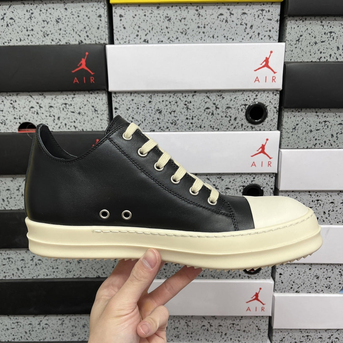Rick Owens Ramones Low Black Soft Leather