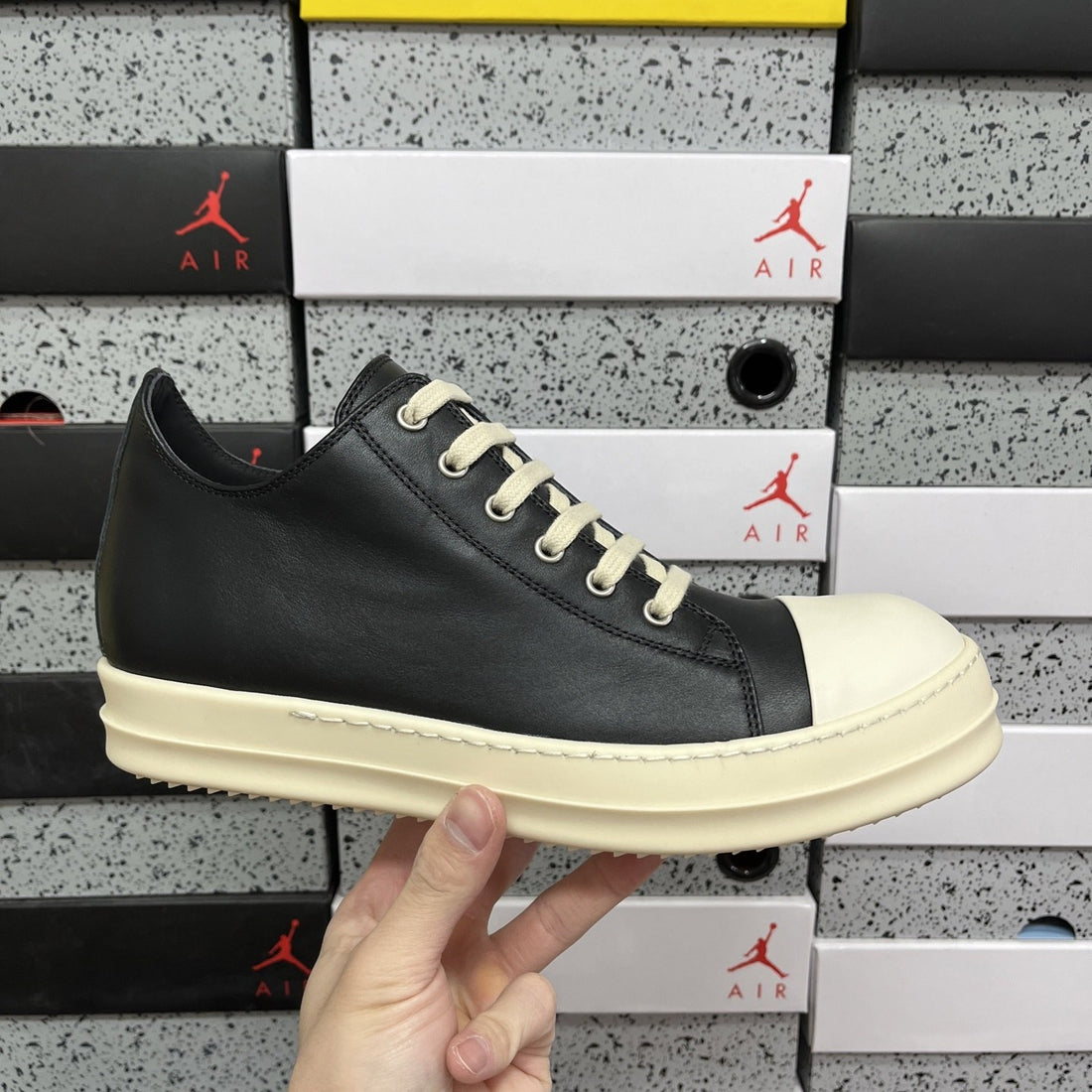 Rick Owens Ramones Low Black Soft Leather