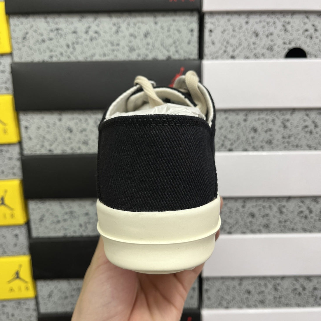 Rick Owens Ramones Low Black Suede Canvas