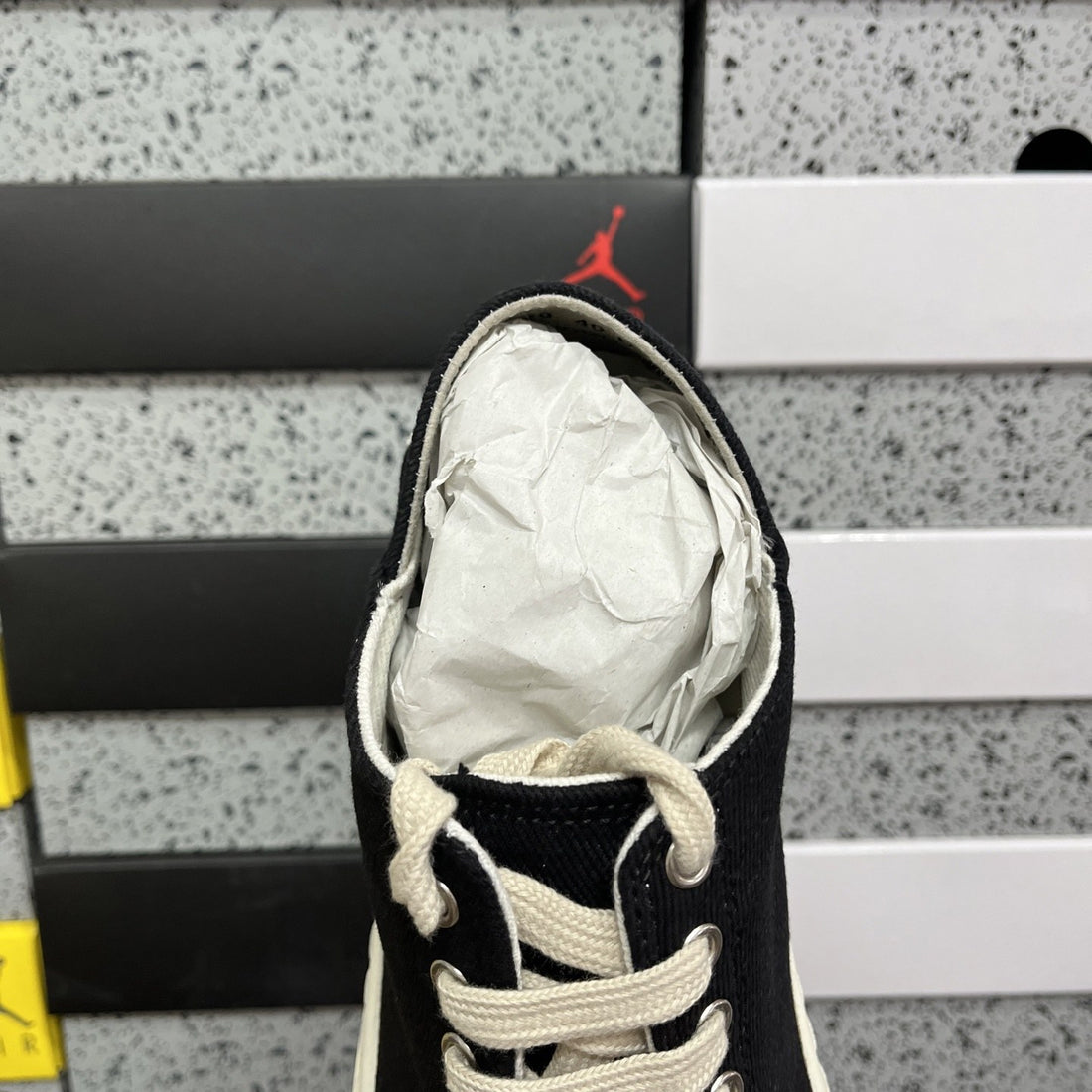 Rick Owens Ramones Low Black Suede Canvas