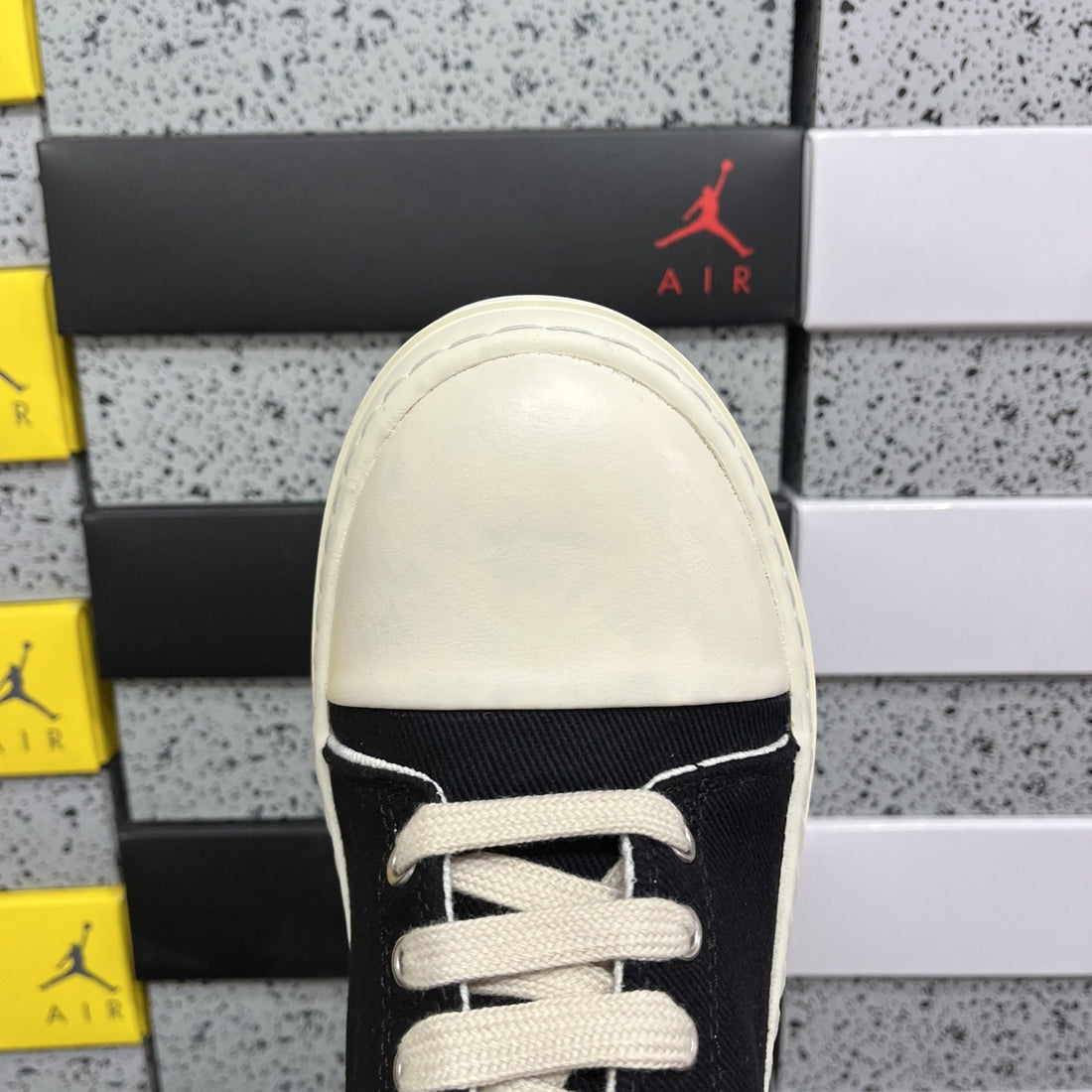 Rick Owens Ramones Low Black Suede Canvas