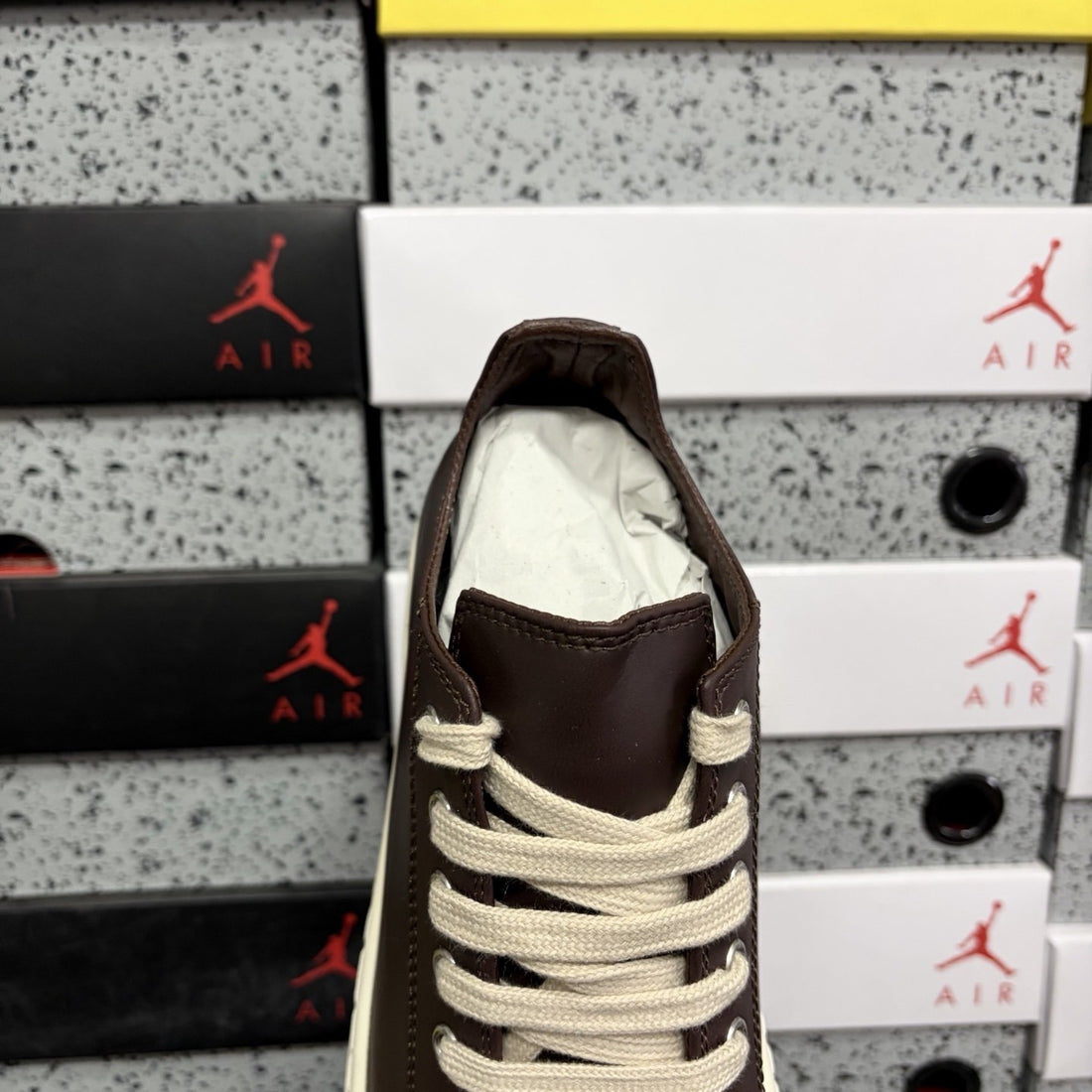 Rick Owens Ramones Low Burgundy Leather