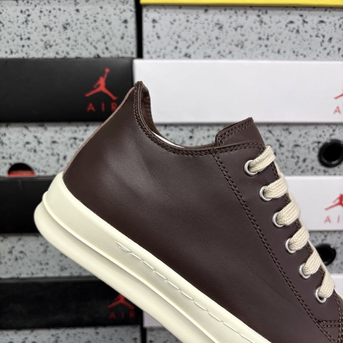 Rick Owens Ramones Low Burgundy Leather