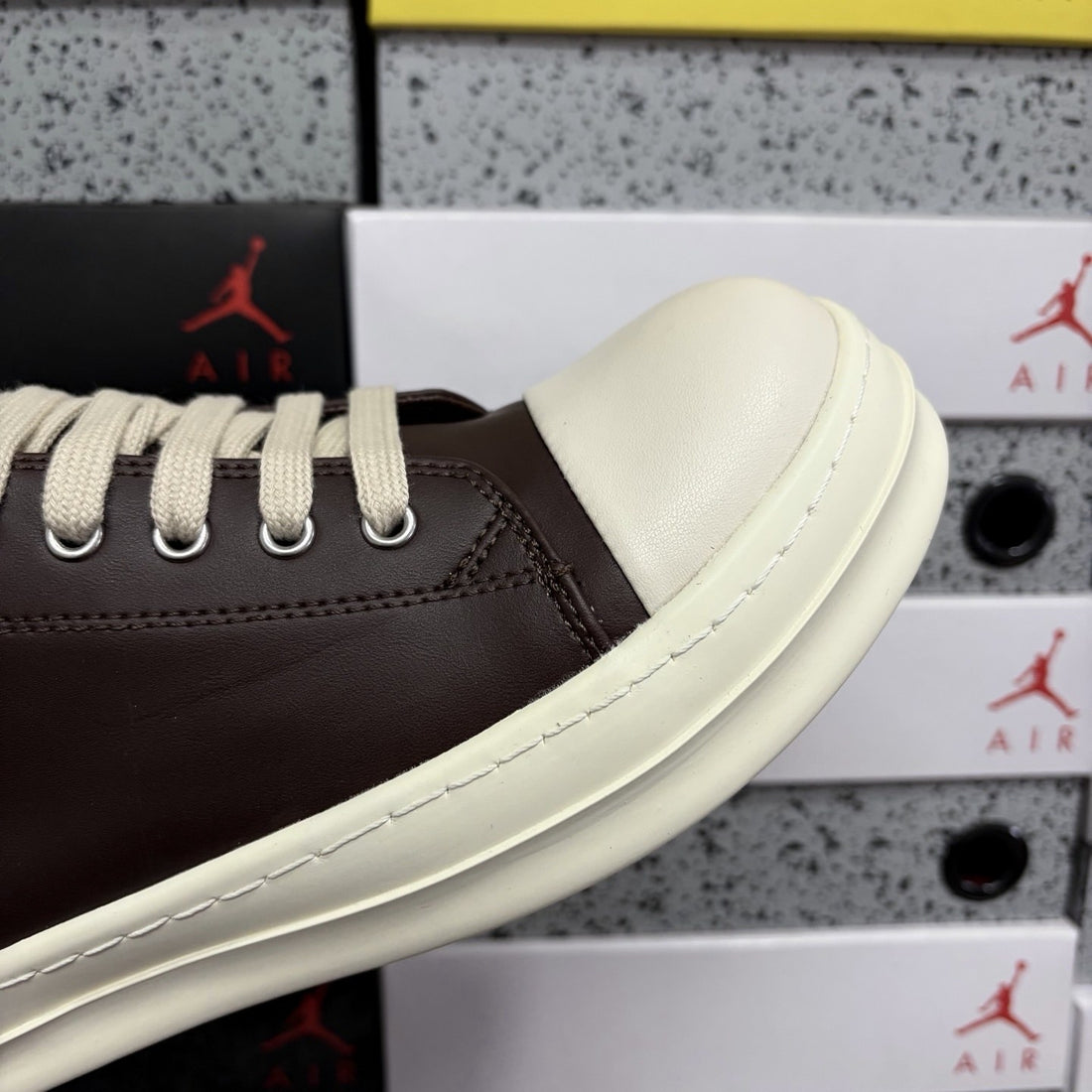 Rick Owens Ramones Low Burgundy Leather