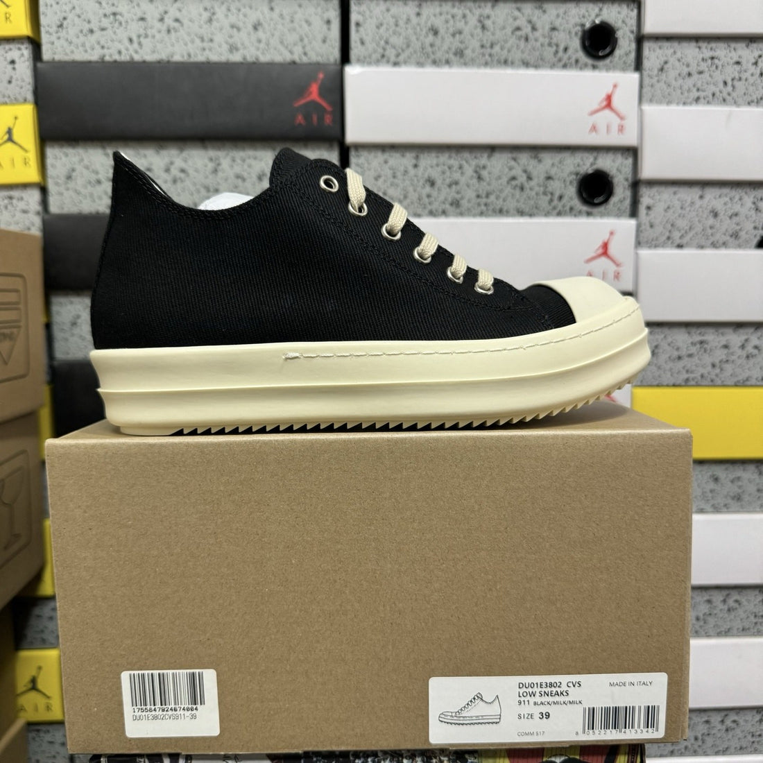 Rick Owens Ramones Low Canvas Black