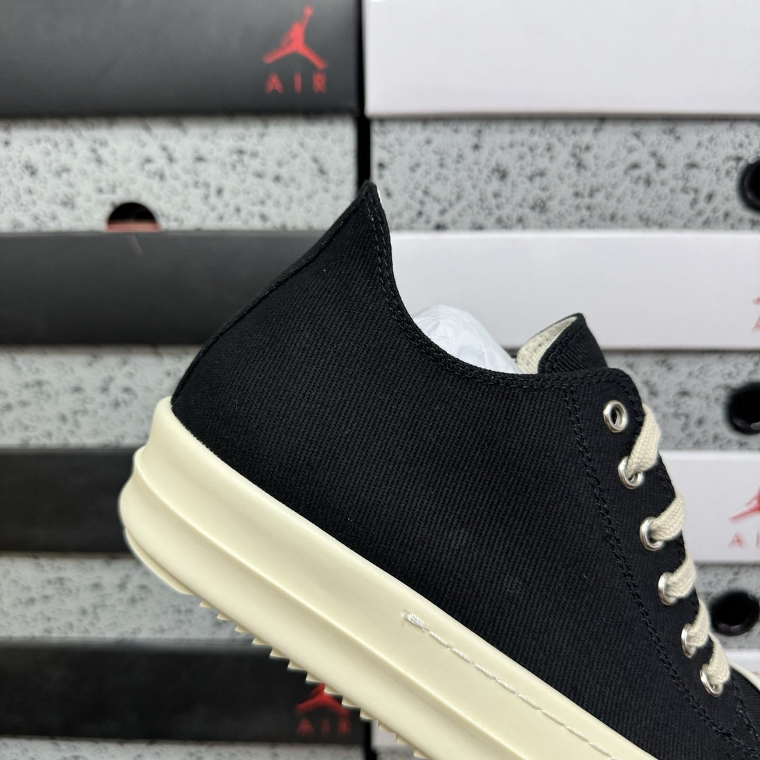 Rick Owens Ramones Low Canvas Black