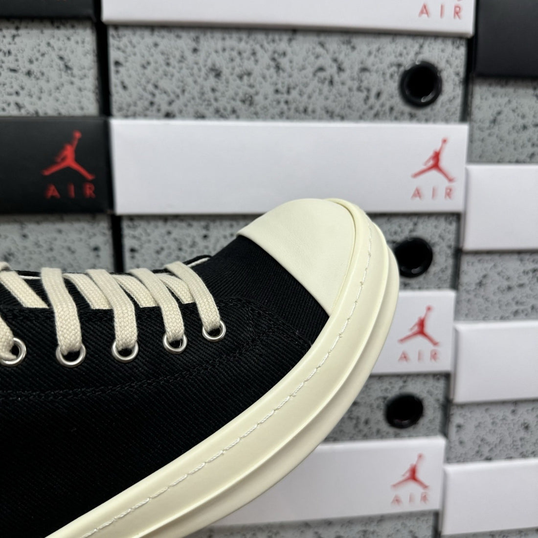 Rick Owens Ramones Low Canvas Black
