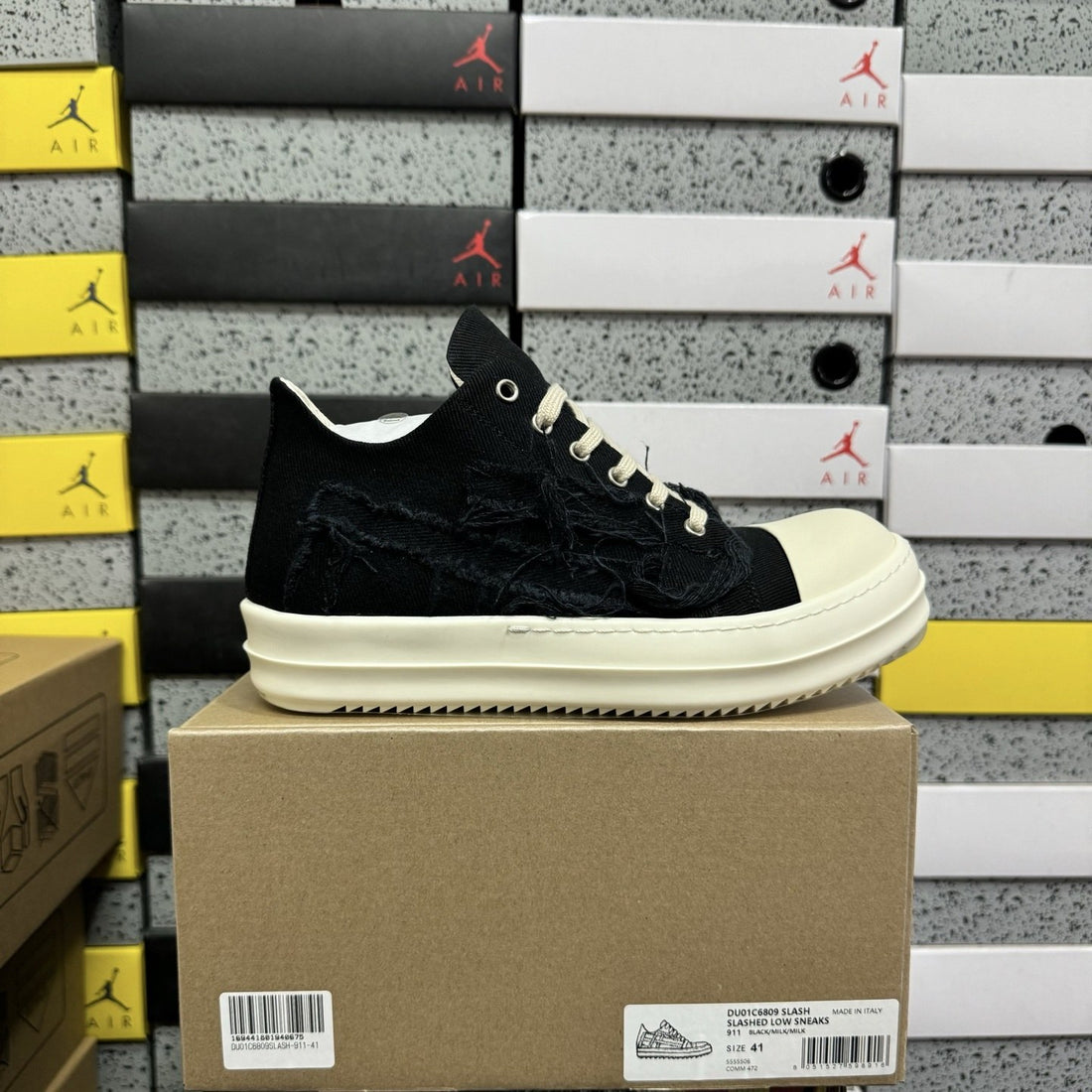 Rick Owens Ramones Low Distressed Black