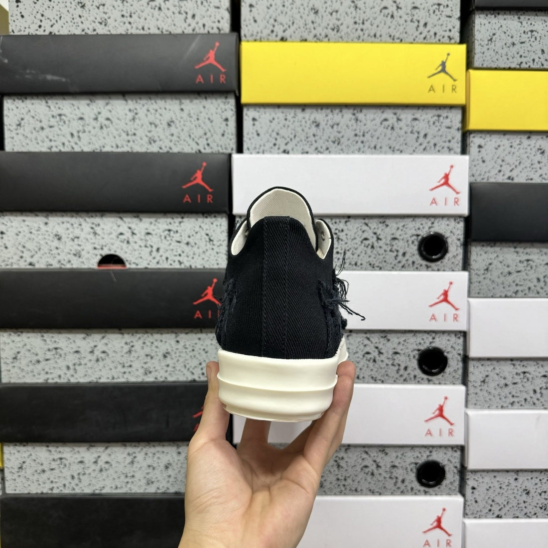 Rick Owens Ramones Low Distressed Black