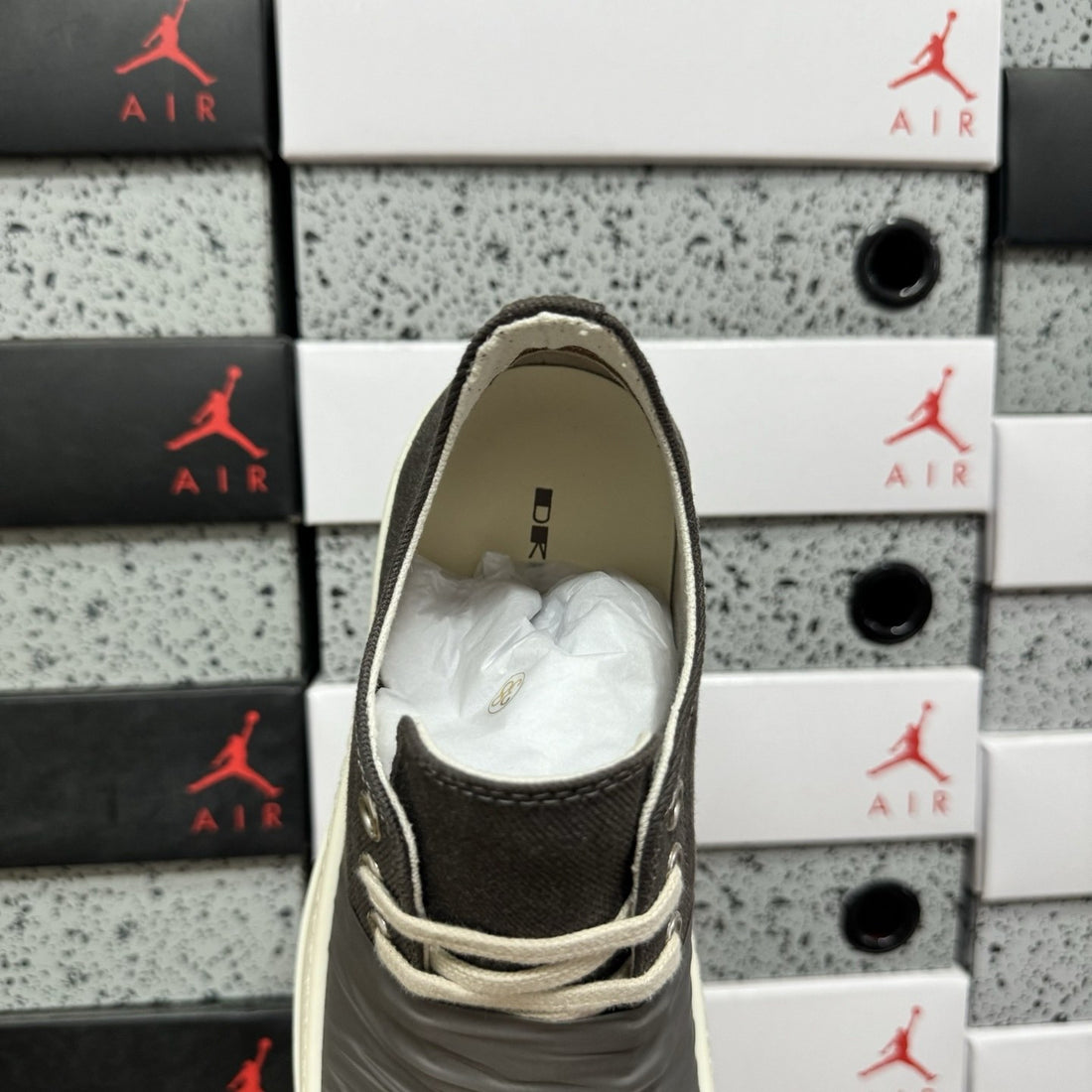 Rick Owens Ramones Low Grey Silk