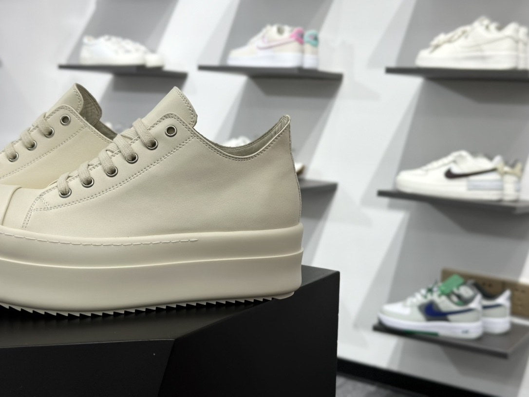Rick Owens Ramones Low Milk Canvas Chunky